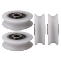 Pikkukuva 1 / 2: 4 kpl 22x6x8mm Valkoinen Sisähalkaisija 6mm U-ura Nylon-hihnapyörä Liukuoville DB