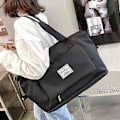 Miniatyrbillede 2 af 2: Stor Kapacitet Foldbar Rejsetaske, Letvægts Udvidelig Rejsetaske, Gym Tote Taske Weekender Overnatningstaske Gaver DB Black