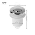 Miniatyrbilde 1 av 5: Lufttrykksbryter På Av Trykknapp For Badekar Søppelkvern for Whirlpoo [db] Chrome 32mm