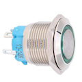 Pikkukuva 2 / 5: 2 kpl 19 mm vihreä LED-itselukkoituva metallipainonappi, 12-24VDC, 1NO, 4-napainen