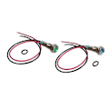Miniatyrbillede 1 af 5: 6mm 6V Grøn/Blå LED Metal Indikatorlys | Pilot Dash Fortrådet LED Antal 2 [db]