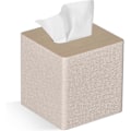 Miniatyrbild 1 av 5: Servettbox Fyrkantig PU Läder Ansiktsservettboxhållare för Sminkbord Badrumsinredning -Qin [DB] Beige