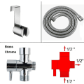 Miniatyrbillede 3 af 5: Bidet Toiletspray 304 Rustfrit Stål Med T-adapter 1,5m Ekstra Slange Og Holder Bidet Wc Håndbruser (t-adapter)