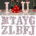 Miniatyrbild 2 av 5: Sinknap LED-bokstavsljus Glitter Alfabetsskylt med upphängningshål Nattljus Fest Bröllop Heminredning LED-ljus [DB] T