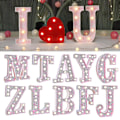 Miniatyrbillede 2 af 5: LED-bogstavlys med glitter, glitrende alfabet-skilt med ophængningshul, nattelys, fest, bryllup, boligindretning, LED-lys [DB] R