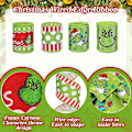 Miniatyrbillede 5 af 5: Grinch Julebånd - 4,5 m 2,5 tommer Julegave Grinchs Indpakningsbånd, Dekorationer Til Juletræ Krans Bånd BD B