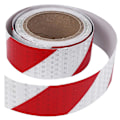 Pikkukuva 1 / 5: 10m x 5cm turvallisuusvaroitusnauha heijastava nauha itseliimautuva nauha heijastava nauha liikenne heijastava-h{DB} Red  White
