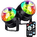 Miniatyrbilde 1 av 3: Discokule Discolys 2-pakning, Festlys Scenelys Discobelysningsprojektor Live-effekter Scenefjernkontroll U.S. forskrifter