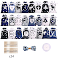 Miniatyrbilde 1 av 4: Julekalender Adventskalender Vesker Gave Diy Sett Papir Klistremerker Dekor Calendario De Adviento 24 Dager DB Blue