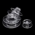 Miniatyrbillede 3 af 5: Rund macaron tårn 6 lag transparent kage stativ til bryllup fødselsdagsfest dessert wienerbrød display stativ