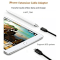 Miniatyrbild 3 av 5: 1m Lightning Förlängningskabel För Iphone Ipad, Iphone Förlängningskabel Apple Mfi Certifierad Hona Till Hane Kontakt Passerar Ljud Video Musik Data [DB]