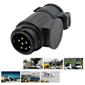 Miniatyrbillede 3 af 5: Trailer Adapter Stik 13-polet til 7-polet Trækkende Trailer Adapter Stik Trailer Adapter til Trailer R {Db} Black