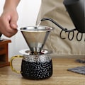 Miniatyrbillede 4 af 5: Kaffefilter Rustfrit Stål Hæld Over Kaffedrypper Genanvendeligt Papirløst Kaffekeglefilter til Hjemmet Jikaix [db] Silver