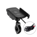 Miniatyrbillede 1 af 5: Sort 2 i 1 Biltelefonholder Trådløs Oplader Motorcykelbeslag Telefonholder Til , Mobiltelefon