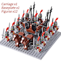 Miniatyrbillede 4 af 5: Middelalderlige riddere mini actionfigurer byggeklodser romersk vogn vogn soldat krigshest mursten legetøj til børn gave Db Set 44