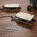 Miniatyrbild 2 av 5: Julgransprydnader Släde Mini Släde Dekorationer Miniatyr Träslädar (8 st) db