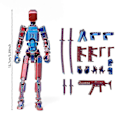 Miniatyrbild 2 av 2: T13 Actionfigur Titan 13 Actionfigur Robot Actionfigur 3D-tryckt Action [DB] Red-blue