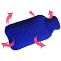 Miniatyrbilde 3 av 5: 2000ml Stor Varmtvannsflaske + Strikket Trekk Vinter Termisk Kroppsvarmer Smertelindring DB Blue