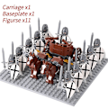 Miniatyrbillede 1 af 5: Mini actionfigurer af middelalderlige riddere, byggeklodser, romersk vogn, karet, soldat, krigshest, klodser, legetøj til børn, gave Db Set 18