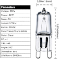 Pikkukuva 5 / 5: 10 kpl G9 28w/40w himmennettävät 370 lumenin C-luokan halogeenivalaisimet db