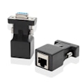 Pikkukuva 2 / 4: 2 kpl 9-nastainen sarjaportti DB9 RS232 uros naaras RJ45 Cat5e/6 Ethernet-adapteriin [DB]