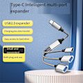 Miniatyrbillede 2 af 5: USB-splitterkabel, data- og strømsplitteradapter, USB C OTG-kabel, telefonadapter, til telefon, bærbar computer, tablet, db BlackSilver