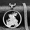 Miniatyrbillede 1 af 4: Syv Ærkeengle Amulet Rustfrit Stål Halskæder Mænd Segl af Salomon Talisman Halskæde Beskyttelse Smykker Krave Hombre_lldxm Db D 50cm BOX SR