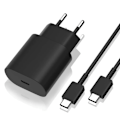 Miniatyrbilde 1 av 5: Samsung Ladeadapter Rask lader - Adapter + Kabel 25W USB-C 2m Db Black Svart