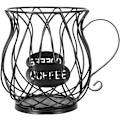 Miniatyrbilde 1 av 5: Kaffe Kapsel Oppbevaringskurv, Svart Original Design, Stor Kapasitet Perfekt Kaffe Tilbehør, Svart