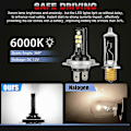 Miniatyrbilde 3 av 5: 2 stk. Nytt H7 LED Pære Kit Fjern- og Nærlys W 60000lm 6000k [DB]
