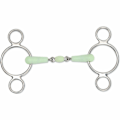 Miniatyrbilde 2 av 2: Equikind Peanut Hest 2-Rings Gag-bitt {Db} Pale Green 4.5in