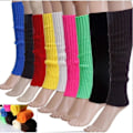 Miniatyrbilde 1 av 5: Damer Leg Warmers Enkle Farger Dans 80-tallet Fest Fancy Footless Sokk UK One Size db black