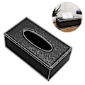 Miniatyrbild 2 av 3: Kleenexboxhållare i läder med magnetisk botten, vävnadsboxskydd [DB] Black