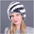 Miniatyrbillede 1 af 5: Dame Fur Beanie Hat med Plyslag for at Holde Varmen til Kolde Vinterudendørsaktiviteter [DB] 11