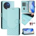 Honeycomb Prägling RFID Läder Telefonfodral För Doogee Note 59 / Note 59 Pro [DB] Mint Green