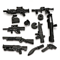 Miniatyrbillede 3 af 5: Diy våben dele soldat Playmobil model bygning blok mursten barn legetøj db Black F