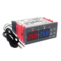 Miniatyrbillede 1 af 5: Digital temperaturregulator 220v dobbelt relæ med 2 sensorer temperaturfølere Stc-3008 køling varme regulator inkubator