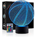 Miniatyrbild 5 av 5: Basketboll 3d nattljus Illusion Lamp med fjärrkontroll 16 färger Ändring Barn Gåvor [DB]