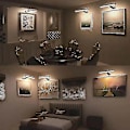 Miniatyrbillede 5 af 5: Trådløse Billedelys med Timer, 2 i 1 Genopladelig Batteri Maleri Lys, Display Lampe med 3 Lystilstande, Billedelys {Db}