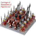 Miniatyrbild 2 av 5: Medeltida riddare mini actionfigurer byggklossar romersk vagn vagn soldat krigshäst tegel leksaker för barn present Db Set 44