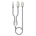 Pikkukuva 1 / 5: 1 Jakaja 2 Type C - USB A 3,5 mm Aux-kaapeli Stereo Hifi-ääni Autokaiuttimille -a [DB] Blue