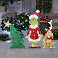 Miniatyrbild 2 av 3: Grinch Julbelysning Dekoration Trädgård Gräsmatta Utomhus Gräsmatta Grinch Skylt Med Pinnar Jul Semester Ornament [DB] C