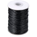 Miniatyrbild 2 av 5: Vaxad imitation läder sladd för flätade halsband - Svart (100 meter)