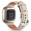 Kompatibelt för Fitbit Versa 3 / Fitbit Sense Klockarmband Äkta Läder Armband [DB] Apricot