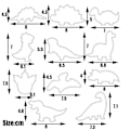 Miniatyrbilde 2 av 5: Dinosaur Kakeformer, Fondant Kakeformer Kompatibel Med Barn Baking Cookies, Rustfritt Stål Kakeformer Sett [DB] 11pcs