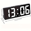 Miniatyrbilde 2 av 5: 1 stk. Digital elektronisk alarmklokke, multifunksjonell LED-alarmklokke, klokke med temperaturvisning, slumremodus, egnet for soverom [DB]