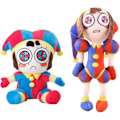 Miniatyrbild 1 av 4: DB Cute Digital Circus Plysch Pomni och Jax Stoppade Dockor - Set om 2, Perfekta Presenter till Vuxna och Barn Pomni ab