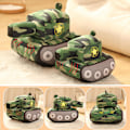 Miniatyrbild 5 av 5: Tank Plyschleksak Simulering Modellering Pentagram Mönster Kamouflage Sovande Följeslagare Kramande Kudde Barn Plyschdocka DB S