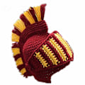 Miniatyrbild 3 av 5: Spartanhjälm Riddare Virkad Hatt Stickad Hatt Skidåkning Roligt Ansiktsöverdrag Varma Vintermössor Beanie för Män [DB] Gray Red