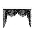 Miniatyrbillede 1 af 5: Sort Perlebesat Lace Vandfald Gardinpanel Let og Åndbar Nem Installation Luksuriøs Lille Vindue Halvgennemsigtig Swag Vandfald Gardinpanel Db Black M